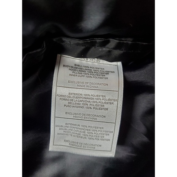 Madden Girl Puffer Coat Womens XL Black Sherpa Lined‎ Hooded Drawstring Full Zip - Picture 8 of 9